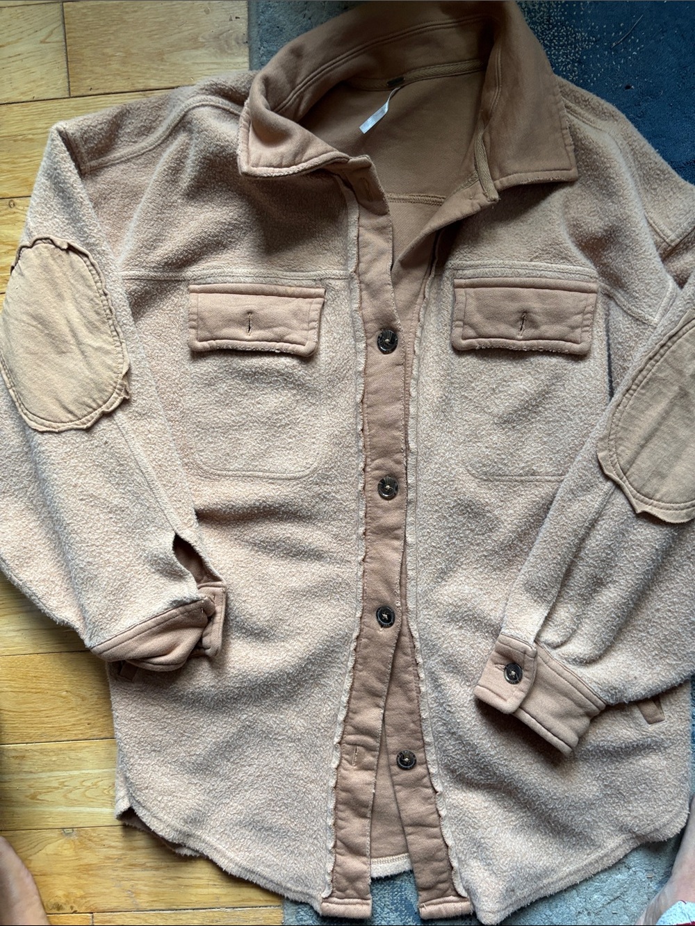 Free People Teddy Jacket in Olive - Picture 3 of 4